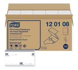 Бумажное полотенце TORK 250 штук Universal натуральные белые 23х23 ZZ 120108 124556 