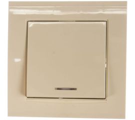 Одноклавишный выключатель с подсветкой, слоновая кость UNIVersal Бриллиант 7948615 