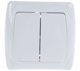 Выключатель UNIVersal Маргарита 2 клавиши, белый М0023 