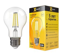 Светодиодная лампочка X-Flash XF-E27-FL-A60-6W-4000K-230V арт.48038 