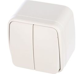 Двухклавишный выключатель, белый UNIVersal Электра 0031 