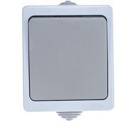 Проходной выключатель, 1 клавиша UNIVersal Аллегро IP54, серый 1276 
