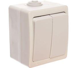 Двухклавишный выключатель IP-54, белый UNIVersal Аллегро 5563491 