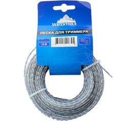 Леска (2 мм; 15 м; витой квадрат с сердечником) для триммера vertextools YK-999-2-15 