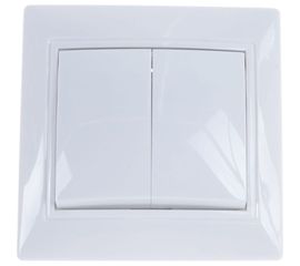 Двухклавишный выключатель, белый UNIVersal Севиль С0023 