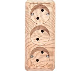 Розетка UNIVersal Олимп 3-ая б/з сосна 1172 