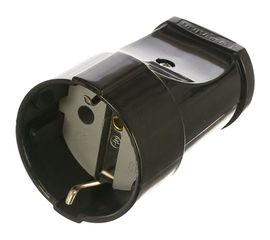 Штепсельное гнездо с/з, черное 16А 250В UNIVersal А1020 