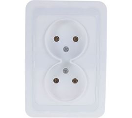 Двухместная розетка UNIVersal Валери б/з белая В0102 