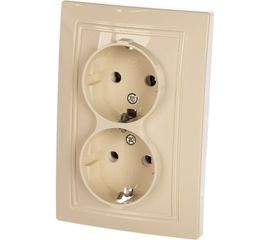 Двухместная розетка с/з UNIVersal Севиль слоновая кость ivory Б-С0128 