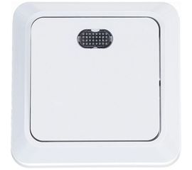 Одноклавишный выключатель с подсветкой, белый UNIVersal Олимп О0121 