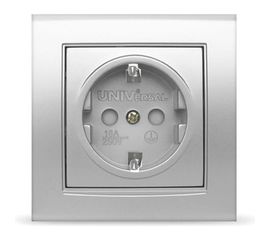 Розетка UNIVersal Бриллиант с/з з/ш серебро 7949889 