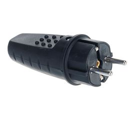 Прямая однофазная вилка, каучук UNIVersal 602227 