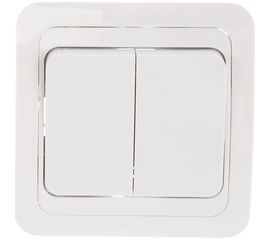 Выключатель UNIVersal Валери 2 клавиши, белый В0023 