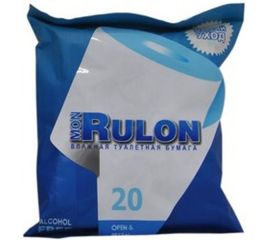 Влажная гипоаллергенная антибактериальная туалетная бумага АВАНГАРД MON RULON 18х18 см, 20 шт. MR-48123 