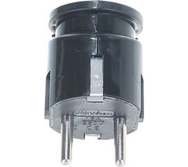 Угловая вилка с/з, черная 16А 250В UNIVersal А0105 