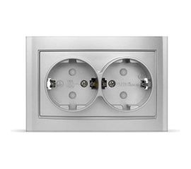 Розетка UNIVersal Бриллиант 2-ая с/з з/ш серебро 7949797 