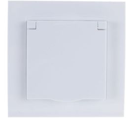 Розетка с заземлением, с крышкой, белая UNIVersal Бриллиант 7947649 