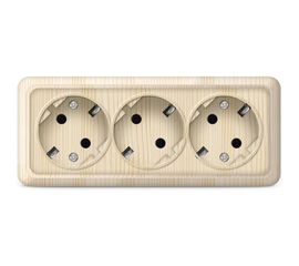 Розетка UNIVersal Олимп 3-ая с/з сосна 1173 