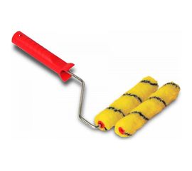 Малярный мини-валик VIRTUS Полиамид в сборе, черно-желтый, 160 мм, ручка и 2 валика 002217160 