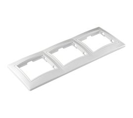 Горизонтальная 3-х местная рамка, белая UNIVersal Севиль C0045 
