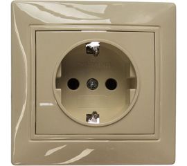 Розетка с/з UNIVersal Севиль слоновая кость ivory Б-С0028 