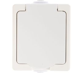 Розетка UNIVersal Аллегро с/з, з/ш, с крышкой, IP54, белая 5563286 