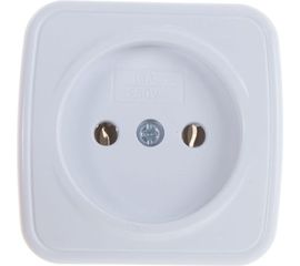 Розетка без заземления, белая UNIVersal Электра 0011 