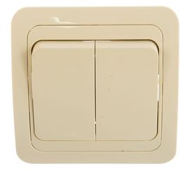 Выключатель UNIVersal Валери 2 клавиши, слоновая кость ivory Б-В0023 