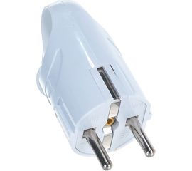 Угловая вилка с ушком, с/з, белая 16А 250В UNIVersal А112 