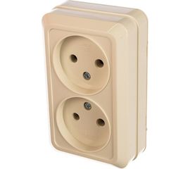 Двойная розетка без заземления, бежевая UNIVersal Олимп Б-О0102 