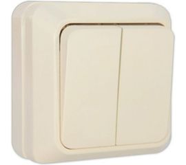 Двухклавишный выключатель, бежевый UNIVersal Олимп Б-О0023 