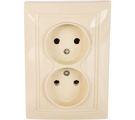 Двухместная розетка б/з UNIVersal Севиль слоновая кость ivory Б-С0102 