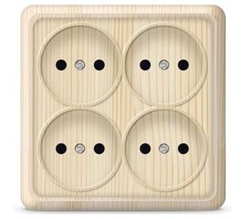 Розетка UNIVersal Олимп 4-ая б/з сосна, квадрат 1176 