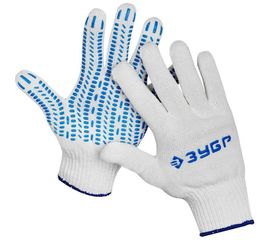 Перчатки хлопчатобумажные с защитой от скольжения (размер S-M) Эксперт-протектор Зубр 11452-S 