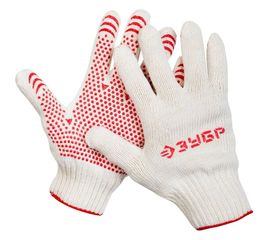 Перчатки трикотажные с защитой от скольжения (7 класс; размер S-M) "МАСТЕР" ЗУБР 11456-S 