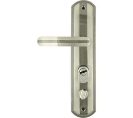 Дверная ручка на планке НОРА-М 200-68 мм ЕСО левая, мат. хром/черн. никель 16675 