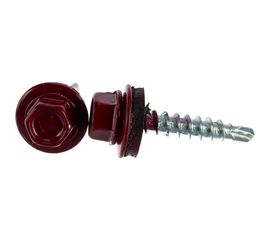 Кровельный саморез Качественный КРЕПЕЖ красное вино RAL 3005, 4.8х29 мм, 55 шт 0200127 КЧ 