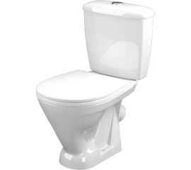 Унитаз-компакт Оскольская керамика Радуга тарельчатый, косой выпуск, 1 режим, сиденье ПП ОК 435612 