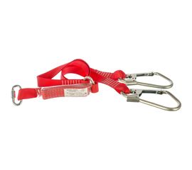 Двойной строп из ленты с амортизатором, с двумя большими монтажными и соединительным карабином ПРОГРЕСС СЕФЕТИ Строп аАд+Кс исп.3 