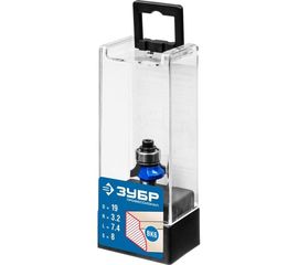 Фреза кромочная калевочная №1 ПРОФЕССИОНАЛ (19х7.4х51 мм; R=3.2 мм; хвостовик 8 мм; ВК 6) Зубр 28701-19 