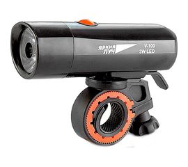 Велосипедный фонарь ЯРКИЙ ЛУЧ V-100 LED 3W, 3 режима, 4xAAA 4606400615422 