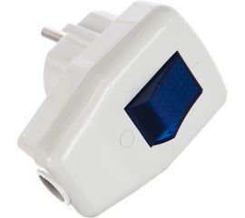 Вилка ЭРА Vx5-W Vx5 с/з с выключателем 16A белая Б0039675 