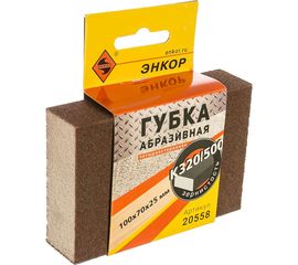 Губка абразивная 4-сторонняя (100х70х25 мм; К320/500) Энкор 20558 