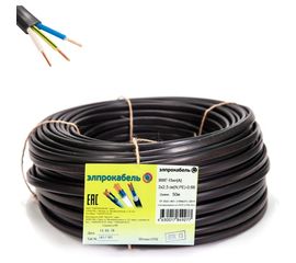 Кабель ЭлПроКабель твердый плоский негорючий ВВГп-нг 3х2,5 ГОСТ 50М 4630017849277 
