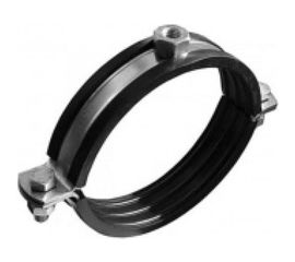 Металлический сантехнический хомут для труб со шпилькой и дюбелем СВК 73-80, 2 1/2 дюйма, гайка М8 SVK-F065М8 