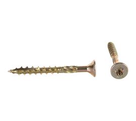 Конструкционный самозенкующий саморез BULLIT TORX25 5x50, желтый, потайной, 10 шт., подвес 14-0016330 