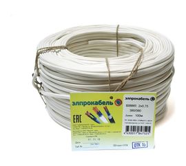 Провод ЭлПроКабель гибкий плоский ШВВП 2х0,75 100м ГОСТ 4630017847525 
