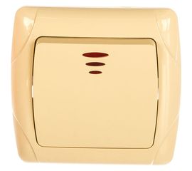 Одноклавишный выключатель TDM с подсветкой, слоновая кость Онега SQ1805-0033 