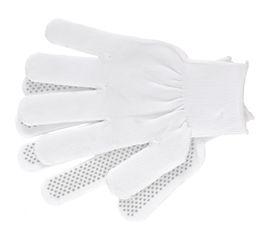 Перчатки Россия нейлон, ПВХ точка, 13 класс, белые, L 67825 
