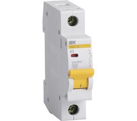 Автоматический модульный выключатель IEK, 1 полюс, B, 3А, ВА47-29, 4.5кА, ИЭК MVA20-1-003-B 